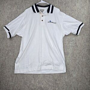 Cutter & Buck XL Mens Polo Shirt White American Star Logo Lightweight Cotton